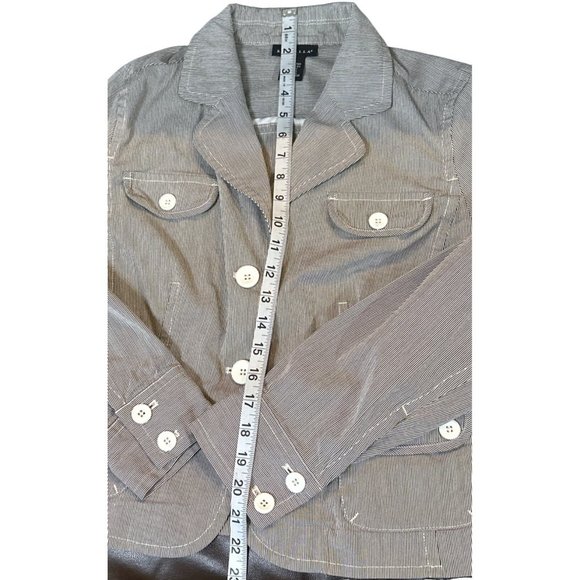 Rafaella Blue & White Striped Single-Breasted Jacket Button-Down Women's Size 10 - Picture 13 of 14